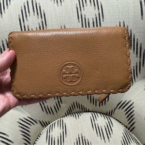Tory Burch Brown Leather Wallet Clutch